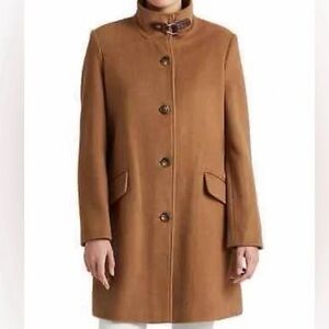 Lauren Ralph Lauren Buckle-Collar Wool Coat in New Vicuna/Caramel (Size 6)
